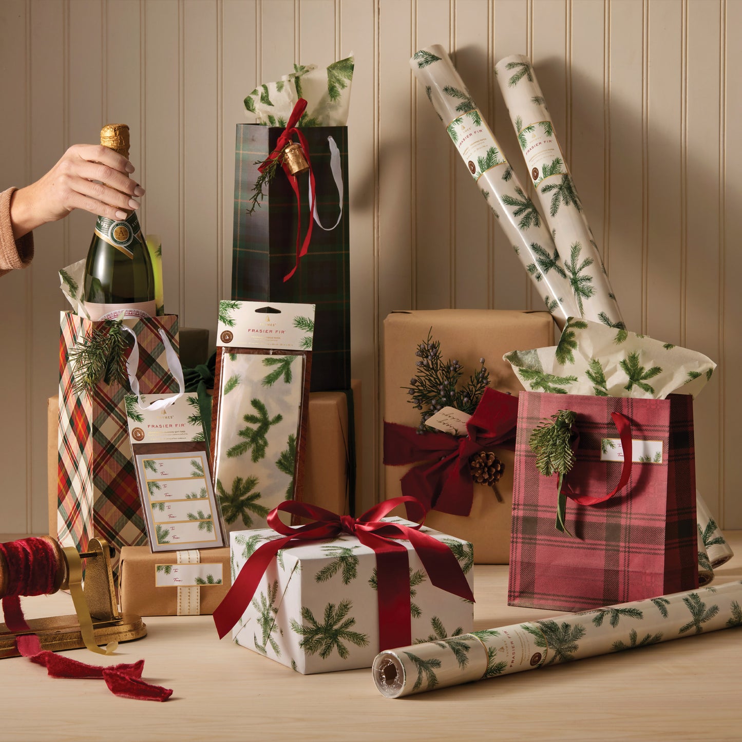 Thymes Scented Tissue Paper | Frasier Fir | Pine Needle Design