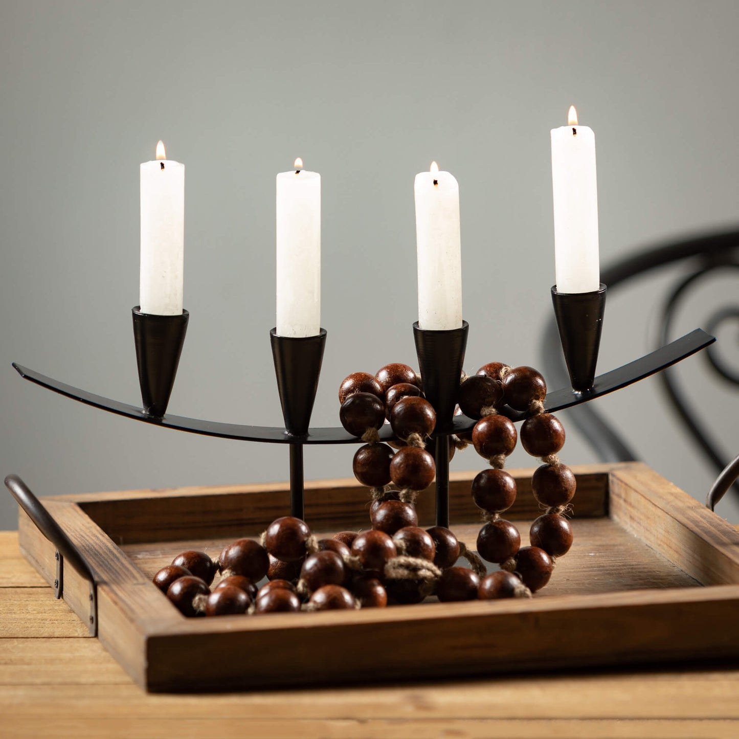 Wood Bead Garland | Dark Brown
