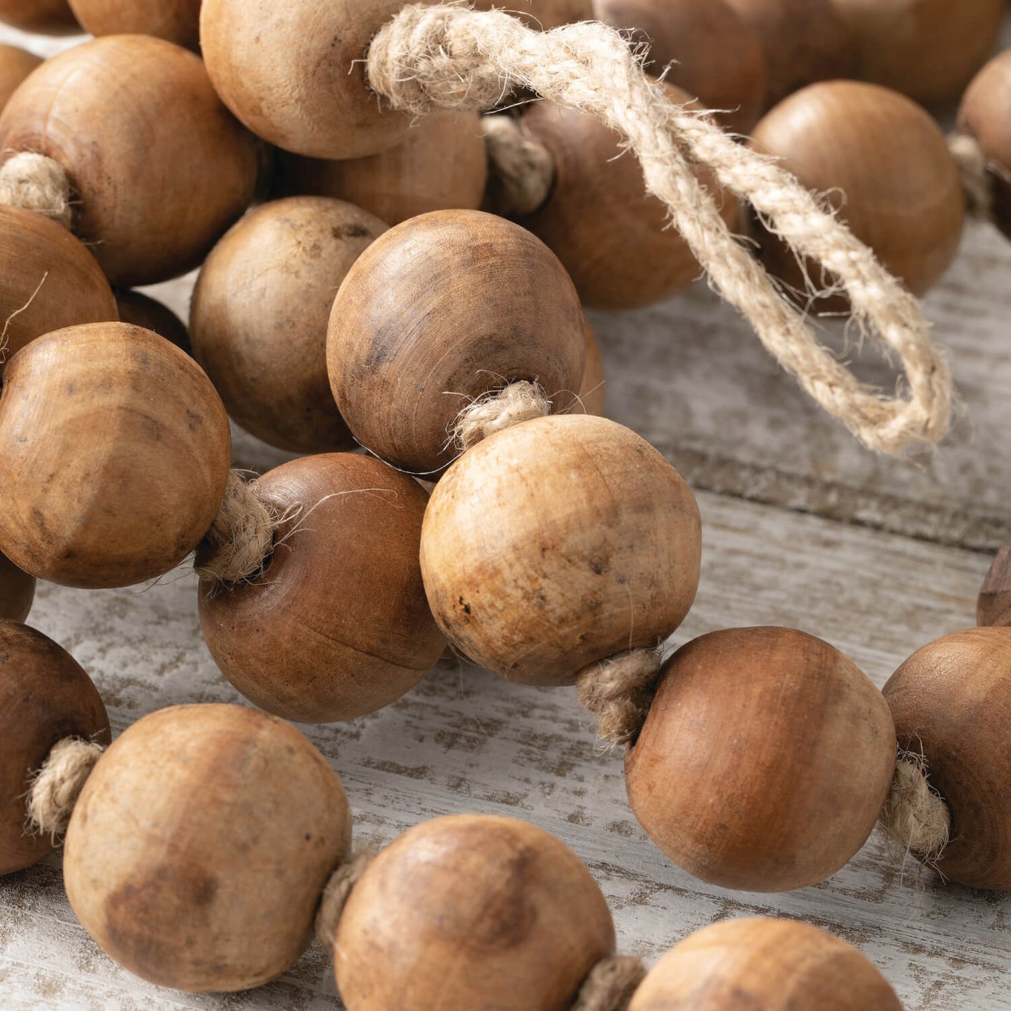 Wood Bead Garland | Light Brown