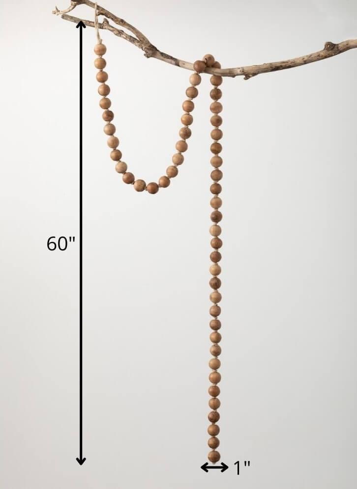 Wood Bead Garland | Light Brown