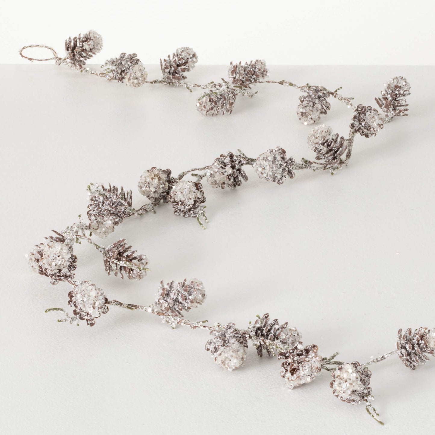 Glittered Pinecone Garland