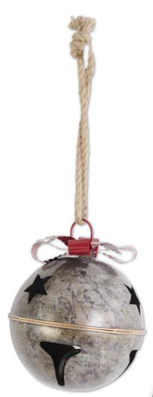 Medium Marbled Dark Metal Jingle Bells w/Ribbon