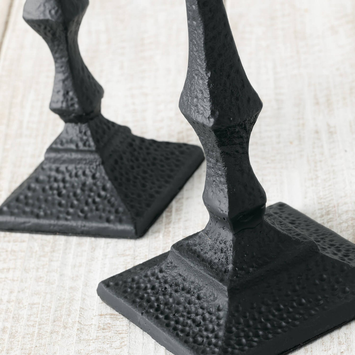 Metal Pillar Candle Holders | Set of 2 | Black