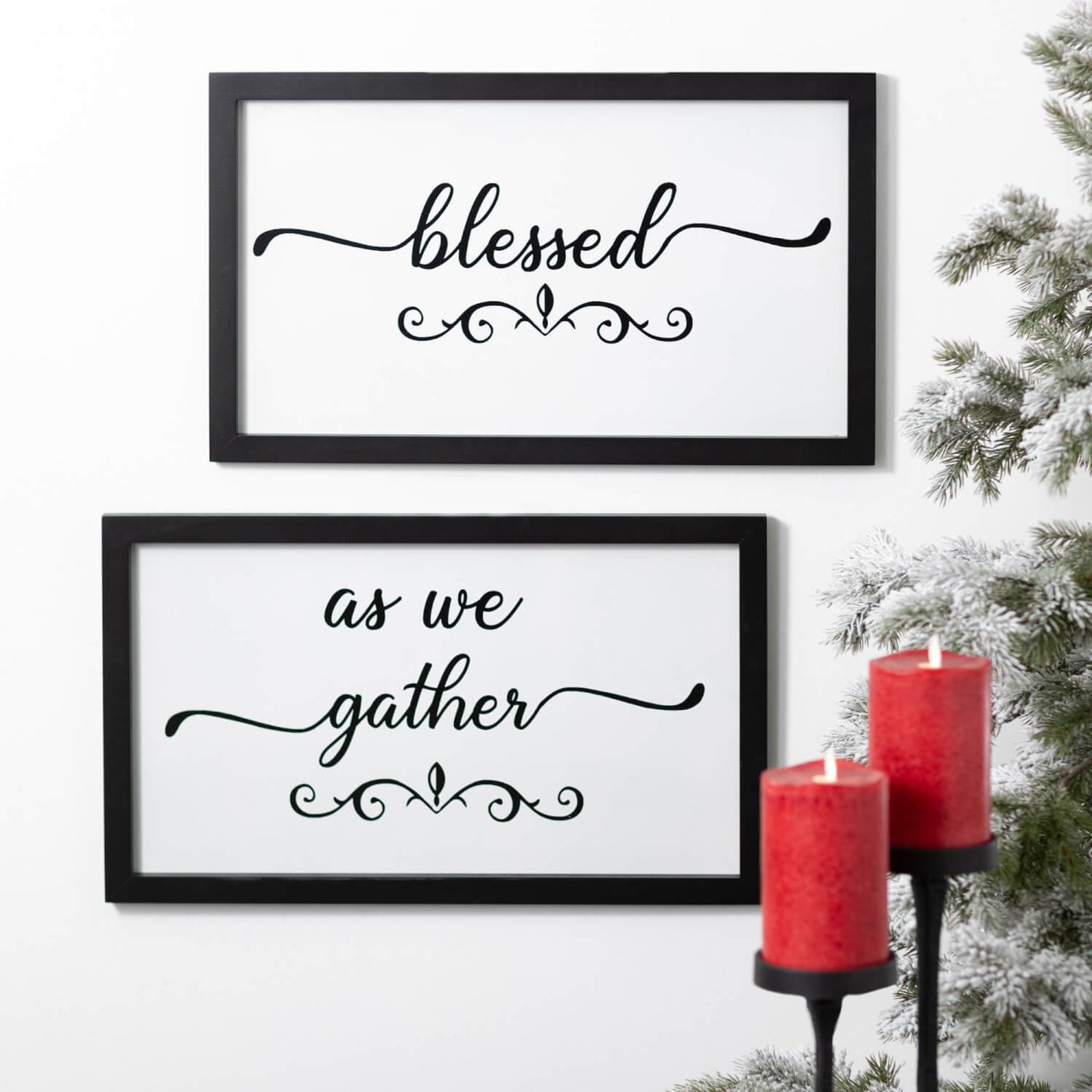 Metal Pillar Candle Holders | Set of 2 | Black