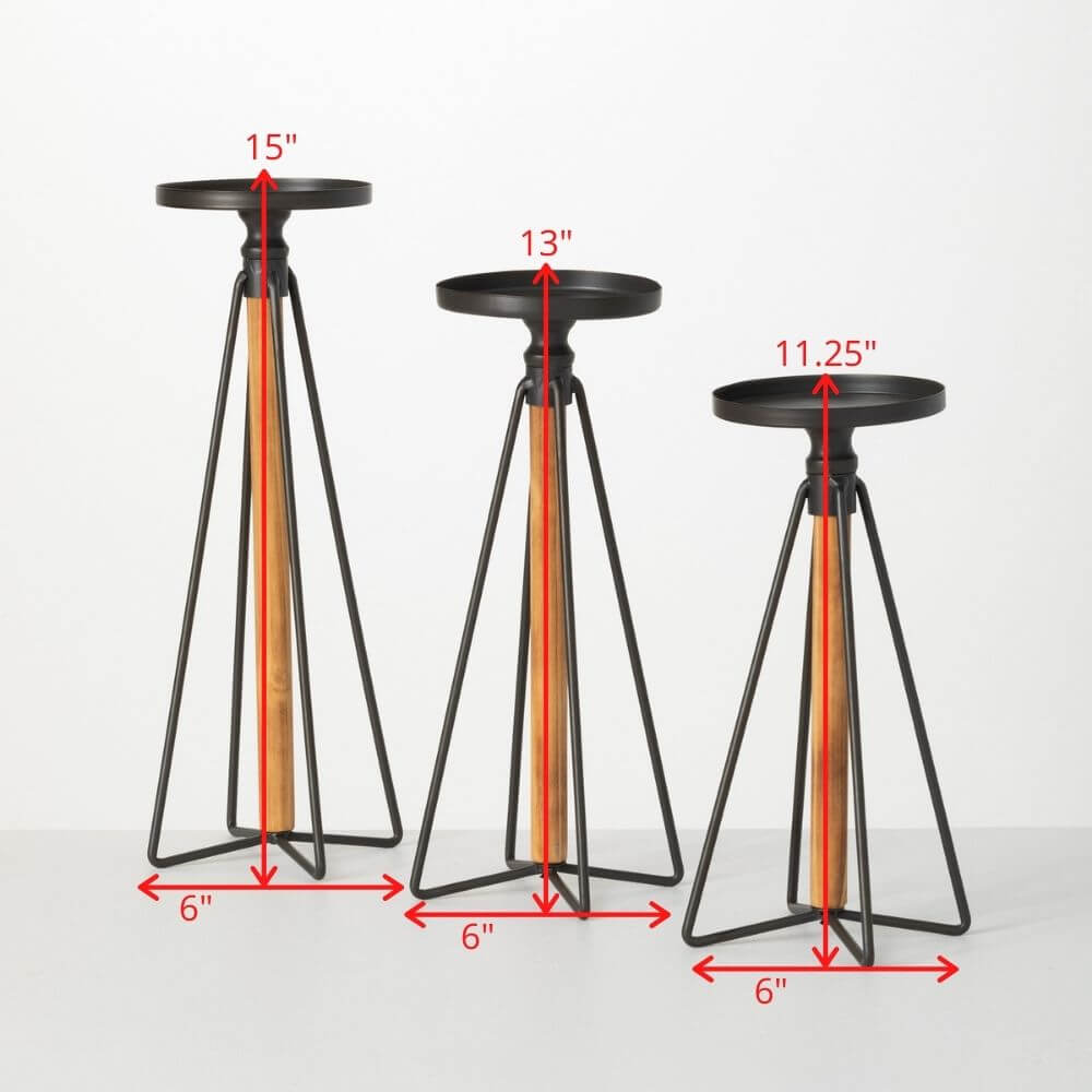 Hairpin Leg Pillar Holder | Set of 3