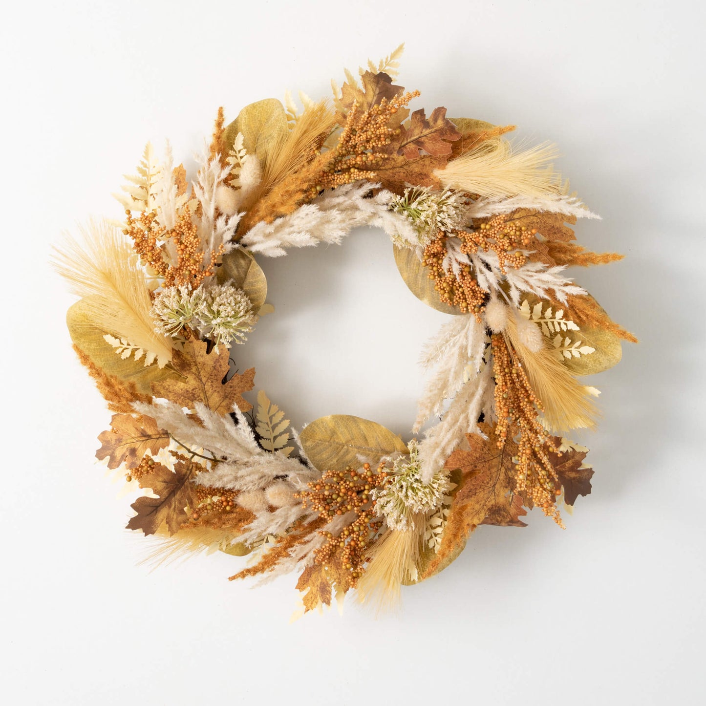 Mixed Foliage/Pampas Wreath
