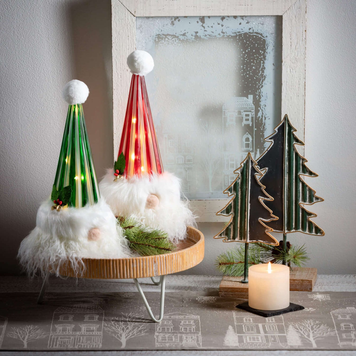 Woodland Pine Tree On Stand | Set of 3