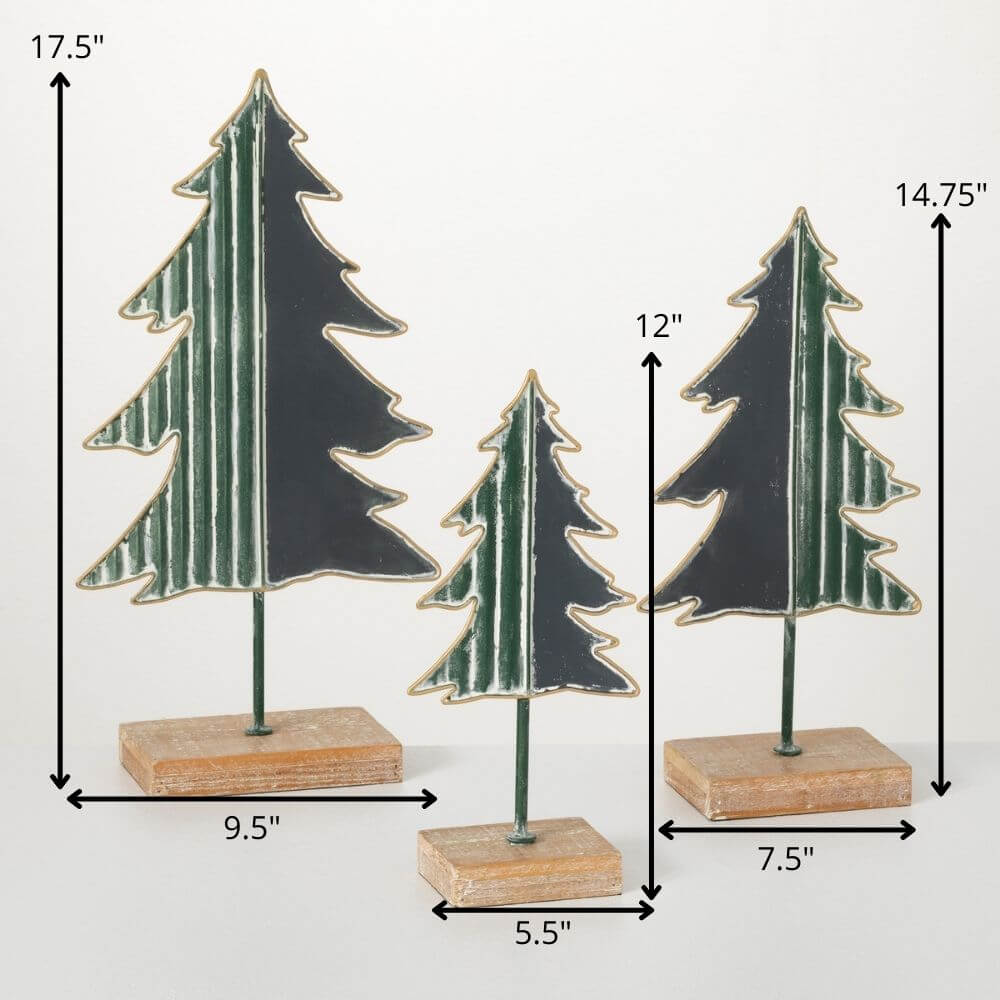 Woodland Pine Tree On Stand | Set of 3