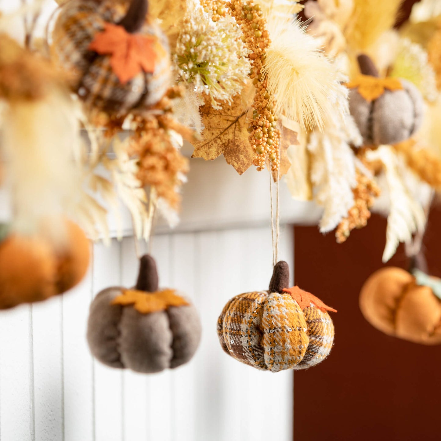 Plush Pumpkin Ornament | Set of 6