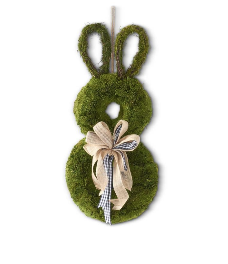 22.5" Dried Grass Rabbit Wreath w/ Bow