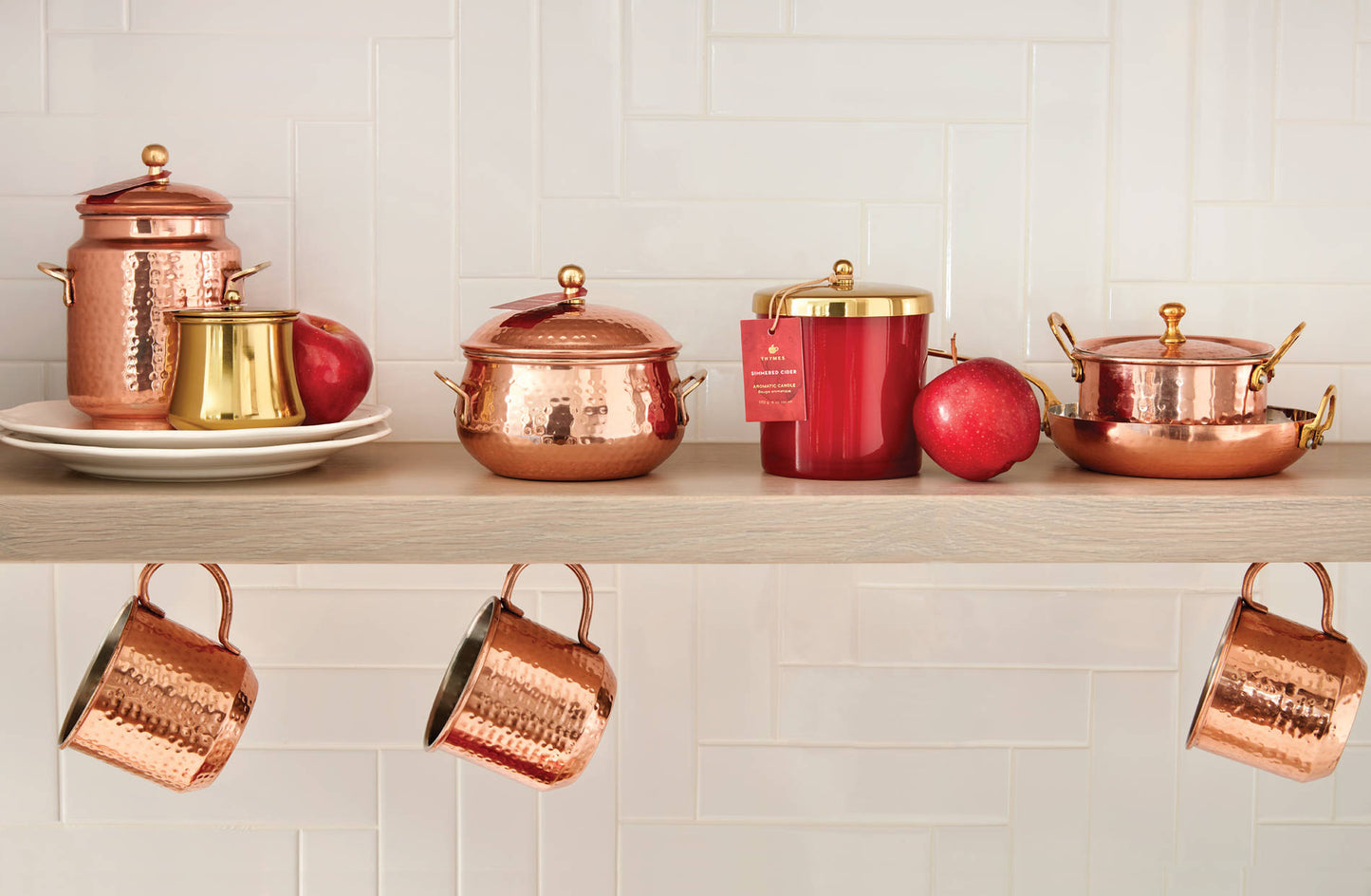 Thymes 3 Wick Copper Pot 18 oz | Simmered Cider