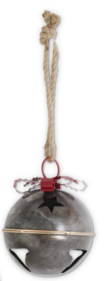 Small Marbled Dark Metal Jingle Bell w/Ribbon