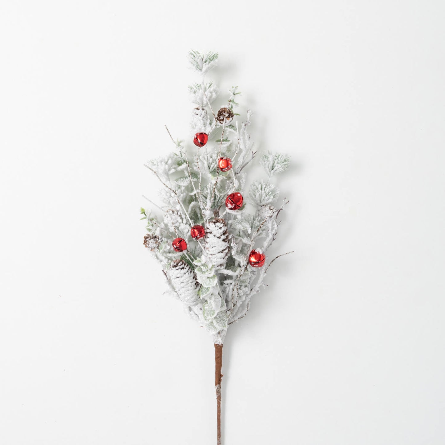 Flocked Pine/Bell Spray