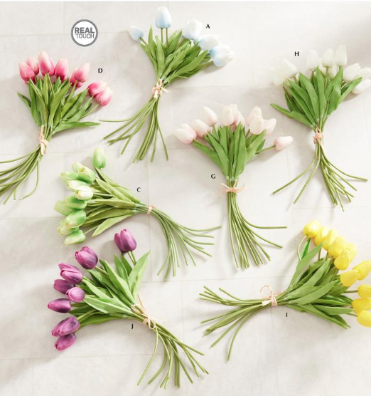 13 Inch Blue Real Touch Mini Tulip Bundle (12 Stems)