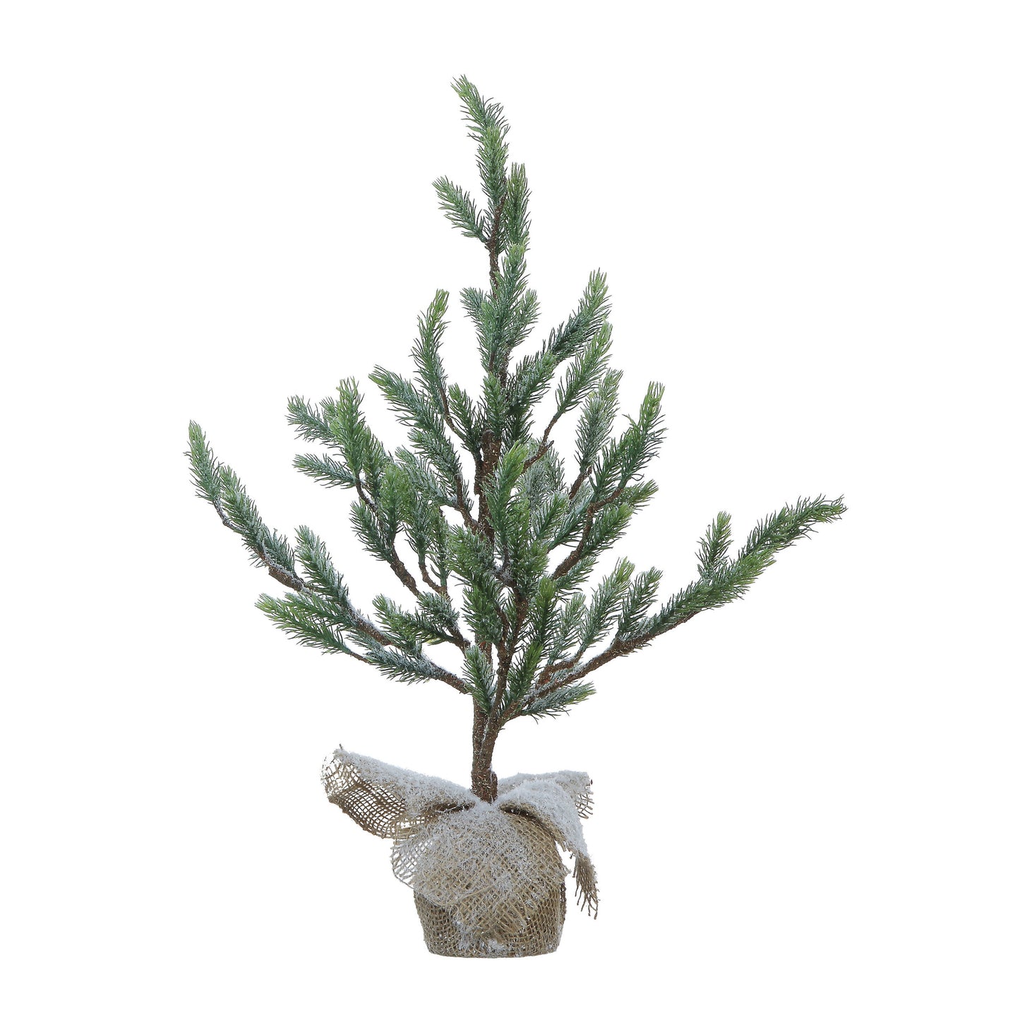 Faux Flocked Christmas Tree in Burlap Base