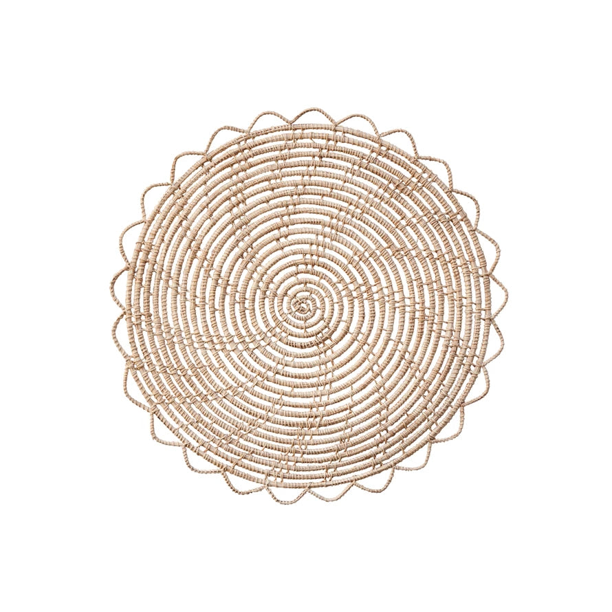 Hand-Woven Palm Placemat | 13" Round | Natural