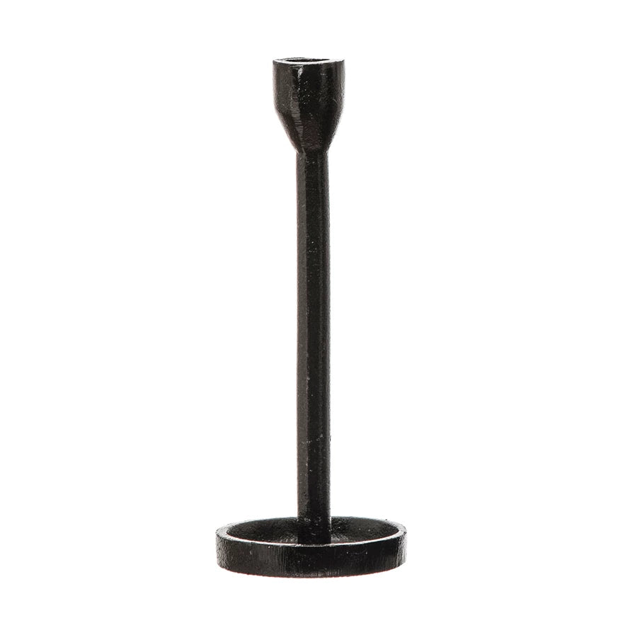 Cast Iron Taper Holder | 10.25"H | Black