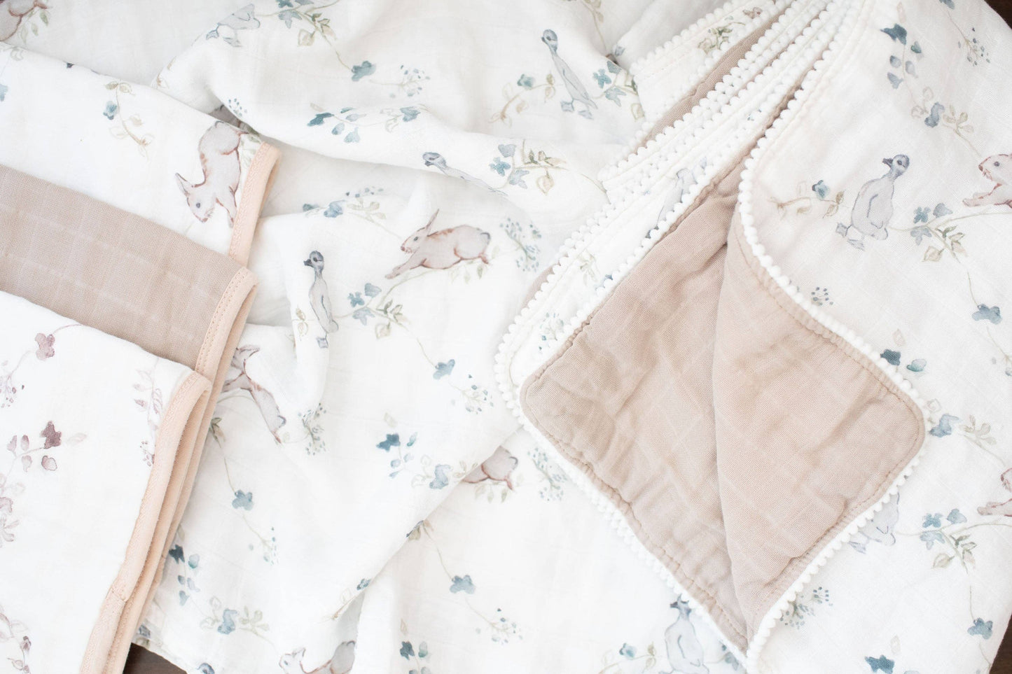 Organic Muslin Gauze Swaddle Receiving Blanket | Ivy Hollow