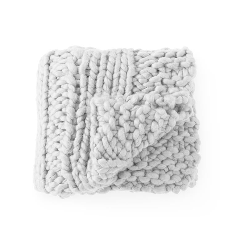 60 INCH CREAM HAND KNIT BRAIDED THROW BLANKET