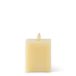 Luminara Small Indoor Square Candle | 4.5" | Ivory