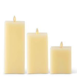 Luminara Small Indoor Square Candle | 8.5" | Ivory