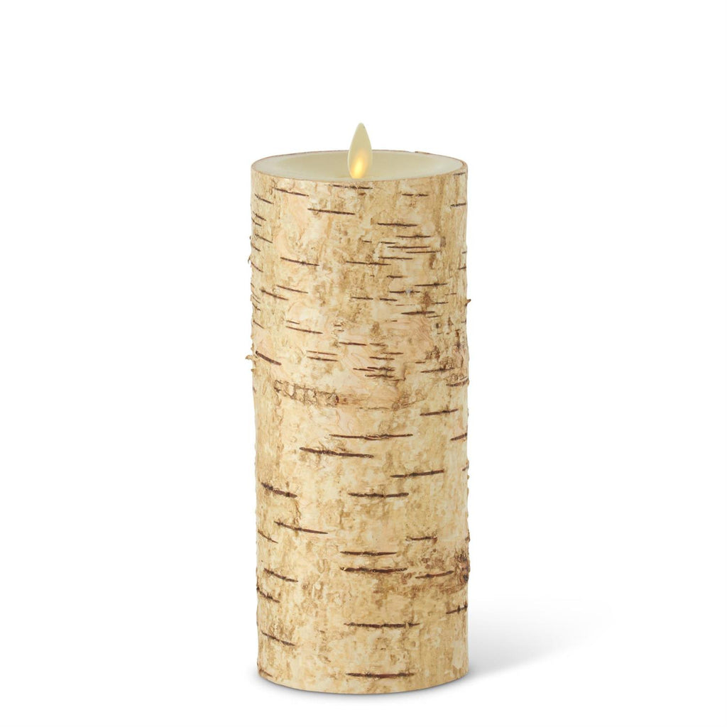 Luminara Birch Bark Wax Indoor Pillar Candle | 3.25