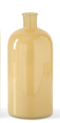 Hand Sprayed Yellow Glass Bottle | Medium