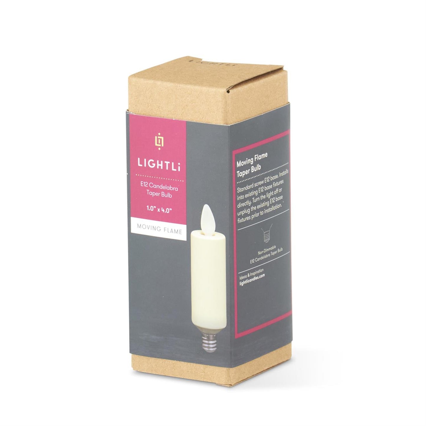 Luminara Moving Flame Taper E12 Bulb | 4" | White