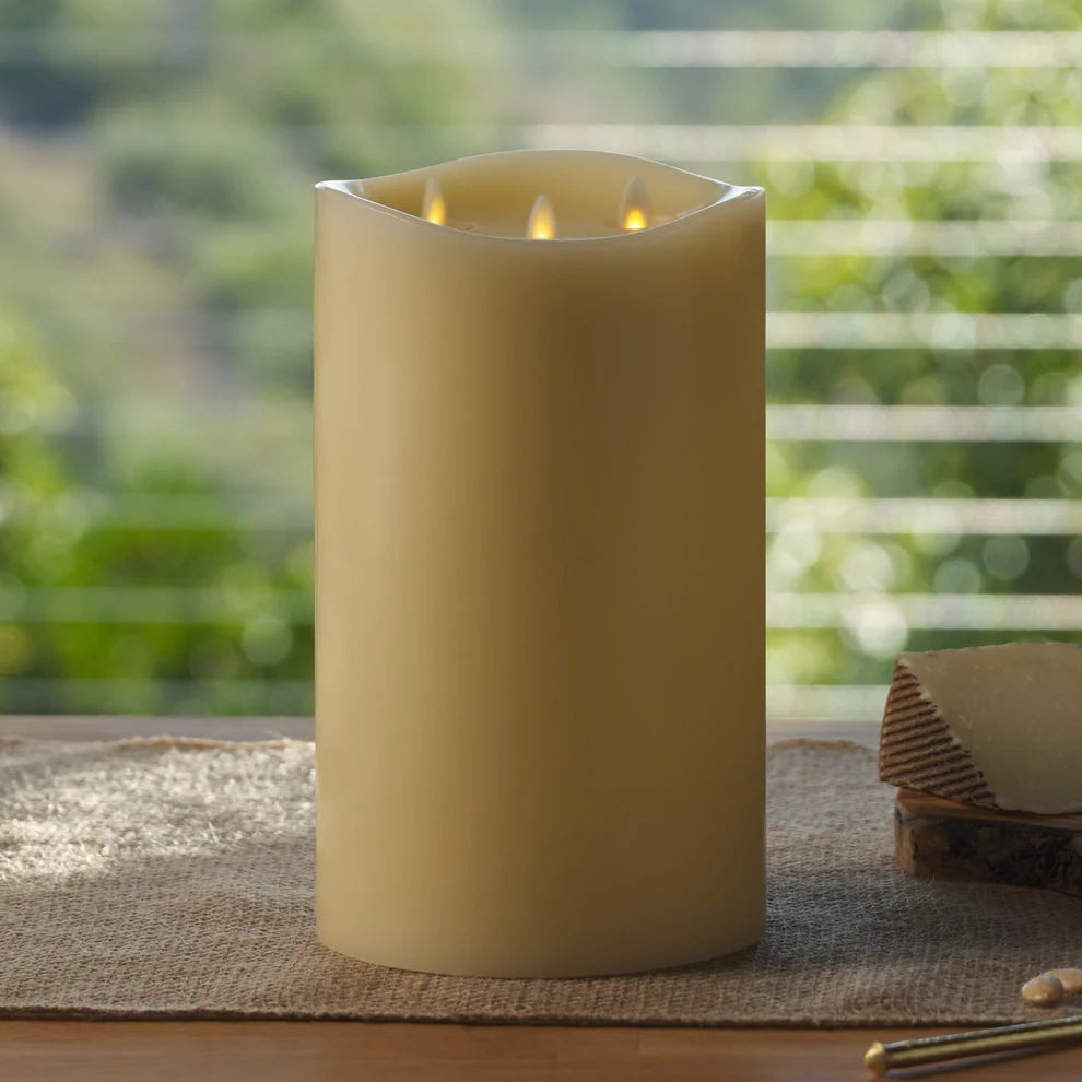 Luminara 3 Flame Indoor Pillar Candle | 9.75