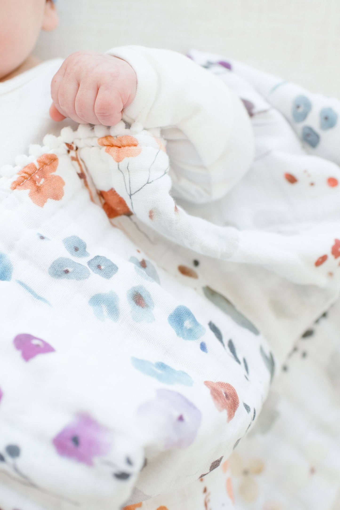 Organic Muslin Gauze Quilt Baby Blanket | Violet Floral