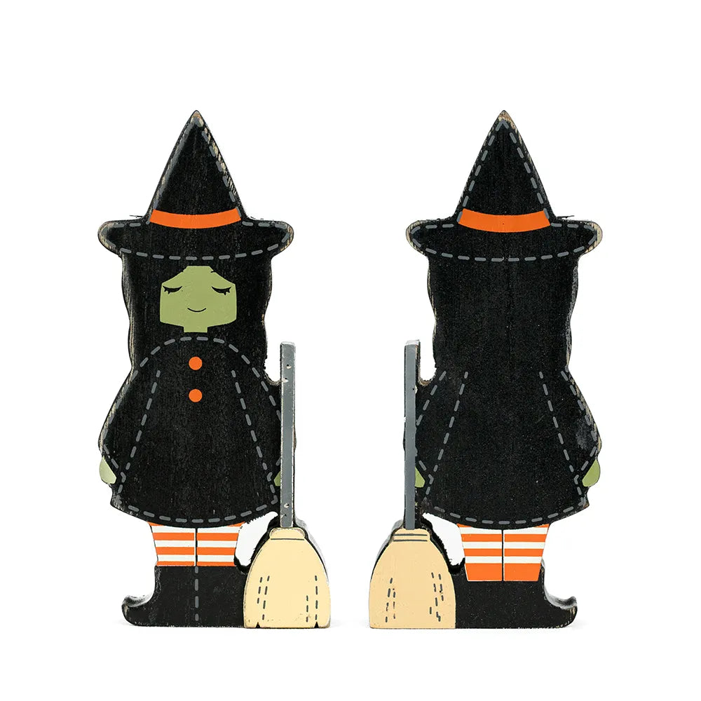 Chunky wood shape (WITCH) multicolor Spookable Collection