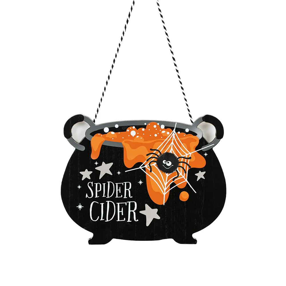wood ornament (CAULDRON multicolor Pumpkins & Sweets
