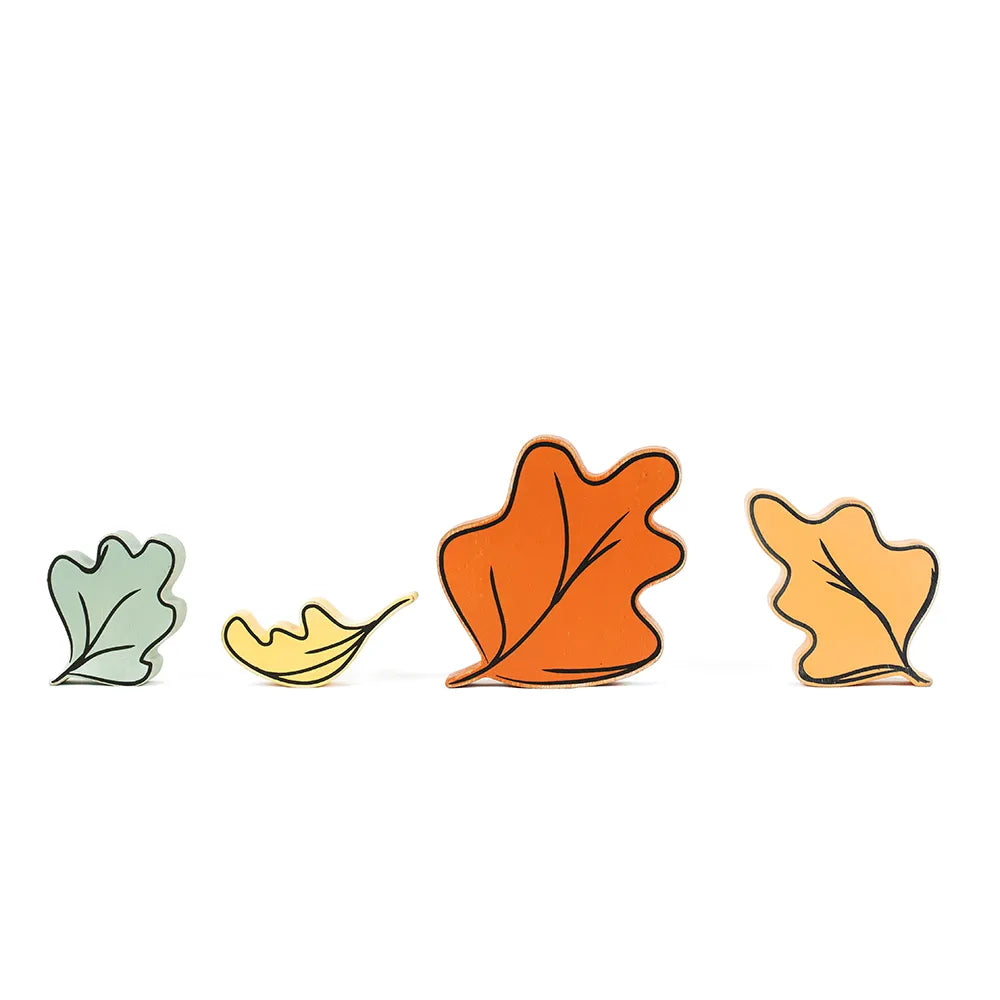 Reversible chunky wood shape s/4 (LEAVES) multicolor SWEET & SPOOKY