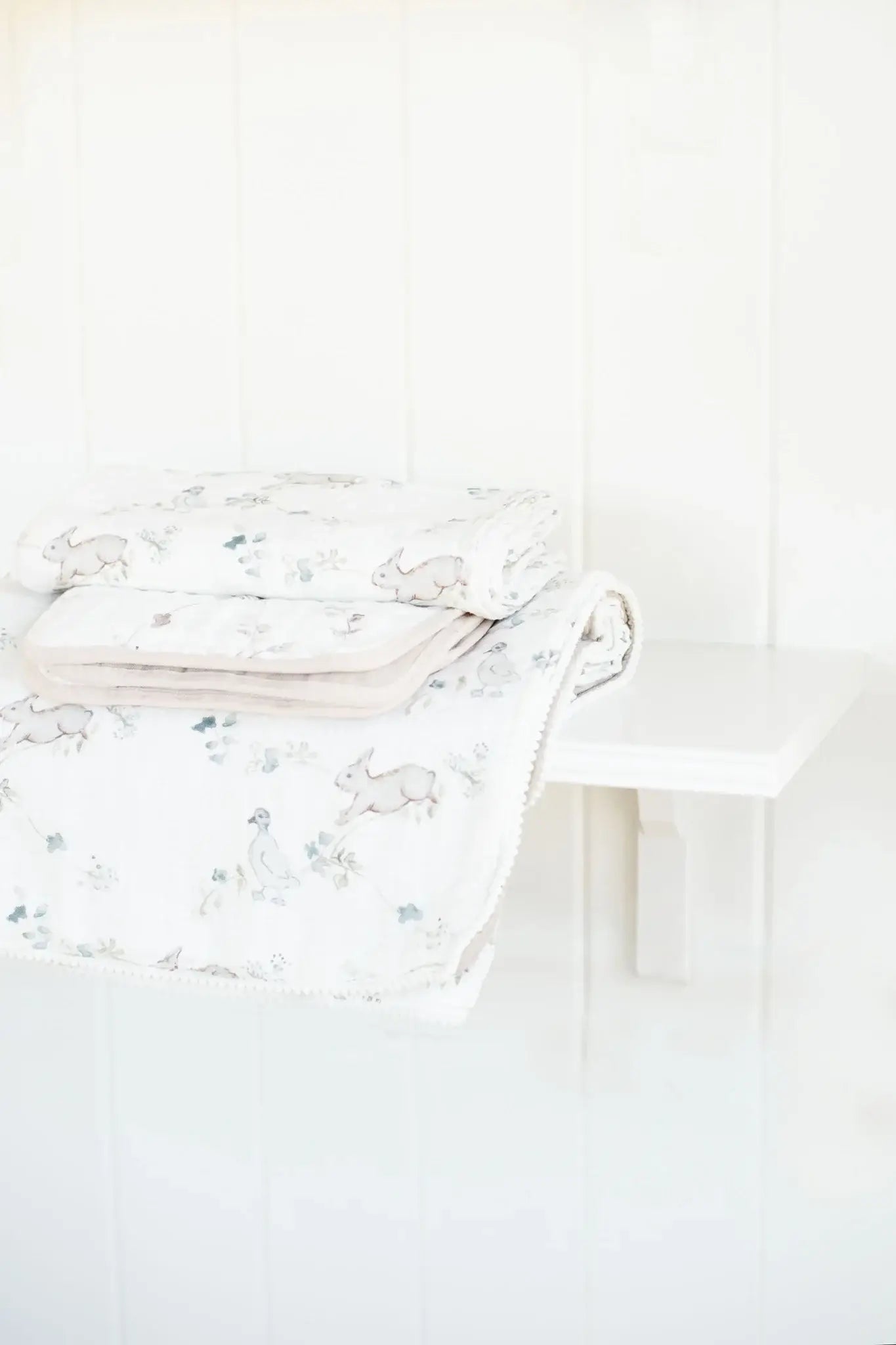 Organic Muslin Gauze Quilt Baby Blanket | Ivy Hollow Bunny