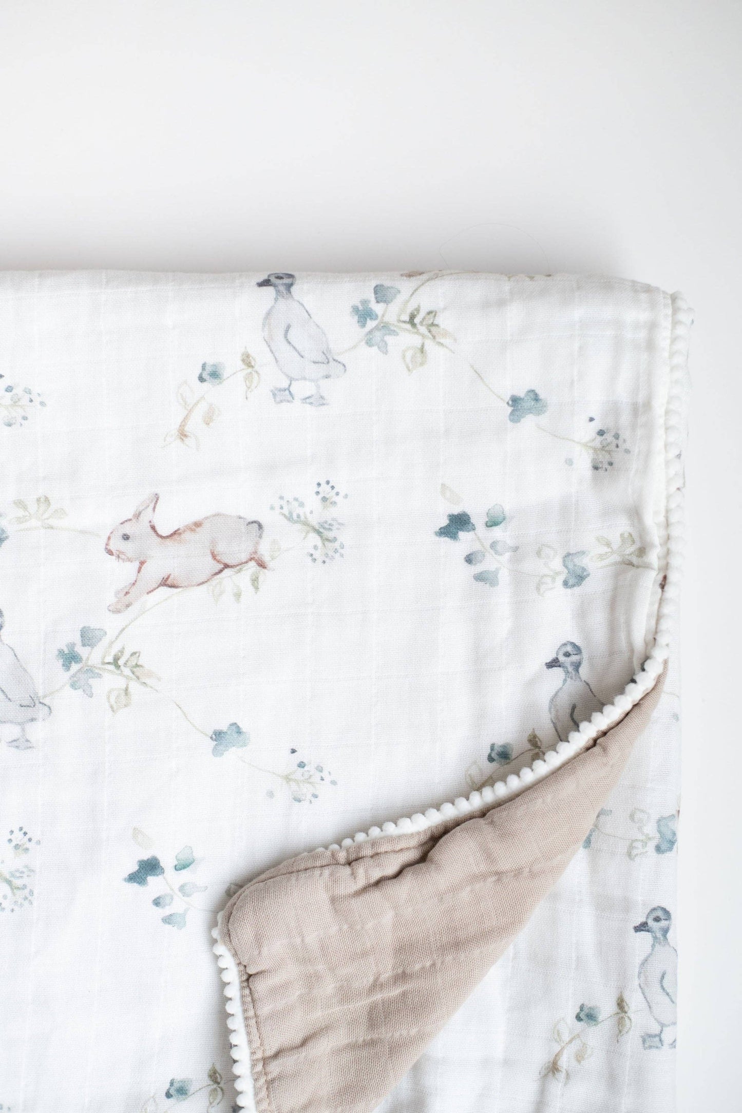 Organic Muslin Gauze Quilt Baby Blanket | Ivy Hollow Bunny