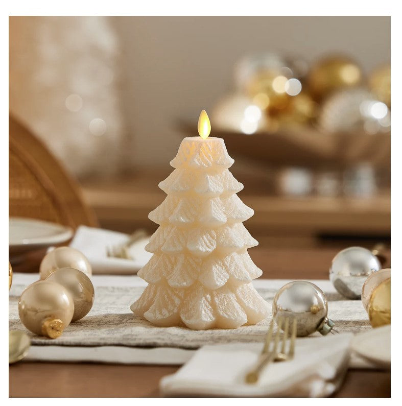 Luminara Snowy White Tree Candle- 2 size options