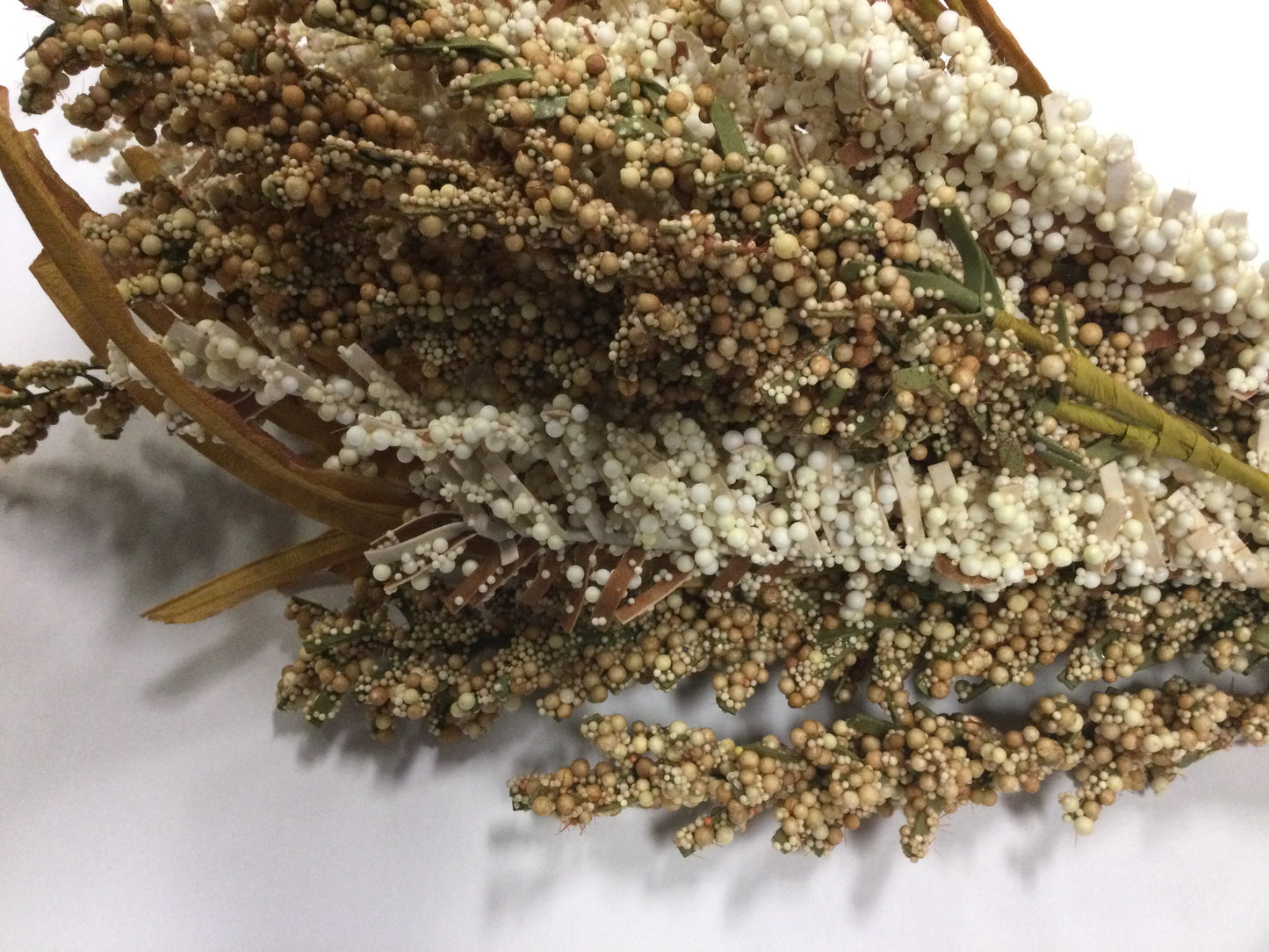 24" Cream and Brown Heather Bush