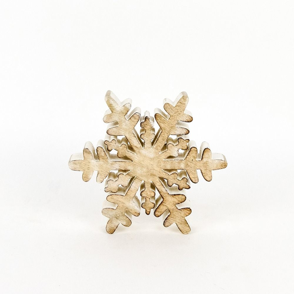 Mango Wood Cutout Snowflake