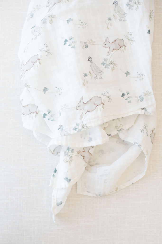 Organic Muslin Gauze Swaddle Receiving Blanket | Ivy Hollow