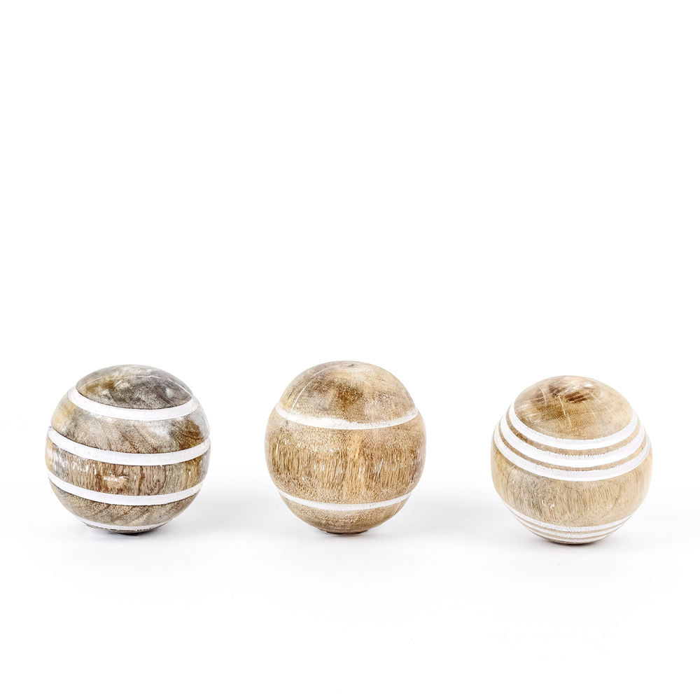 Mango Wood Ball | 3" | Set of 3