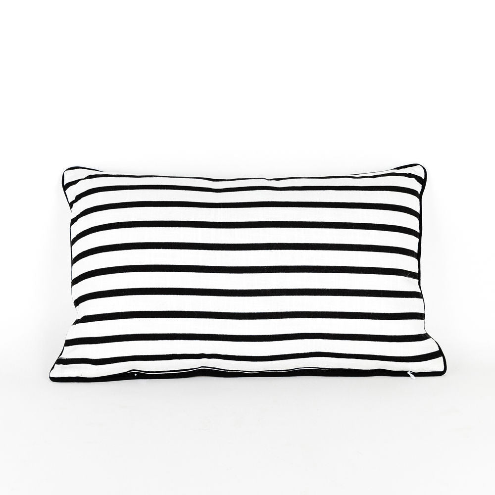Linen Lumbar Pillow | Boo/Stripes