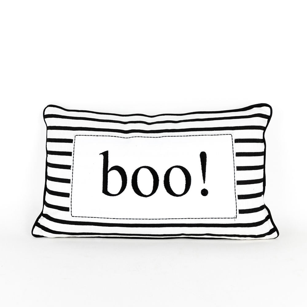 Linen Lumbar Pillow | Boo/Stripes