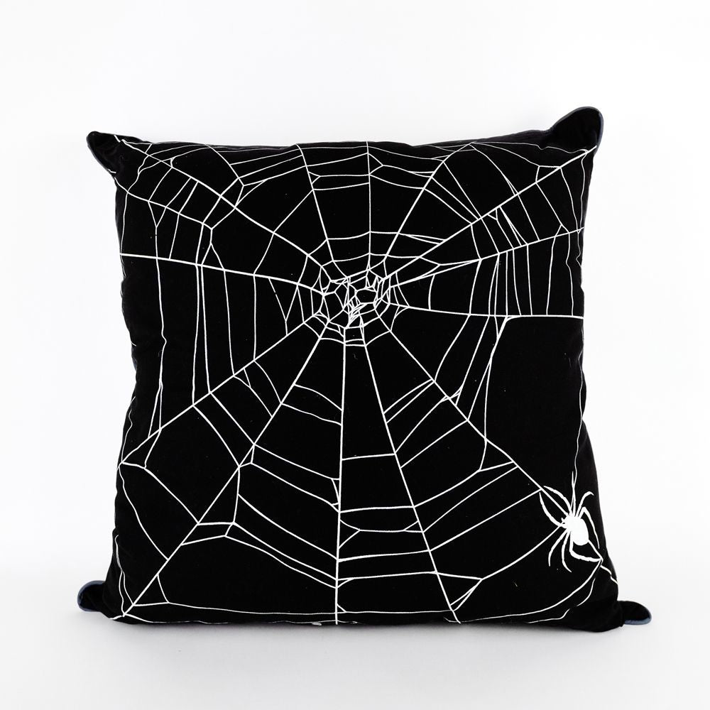 24" Linen Pillow | Webs/Leaves