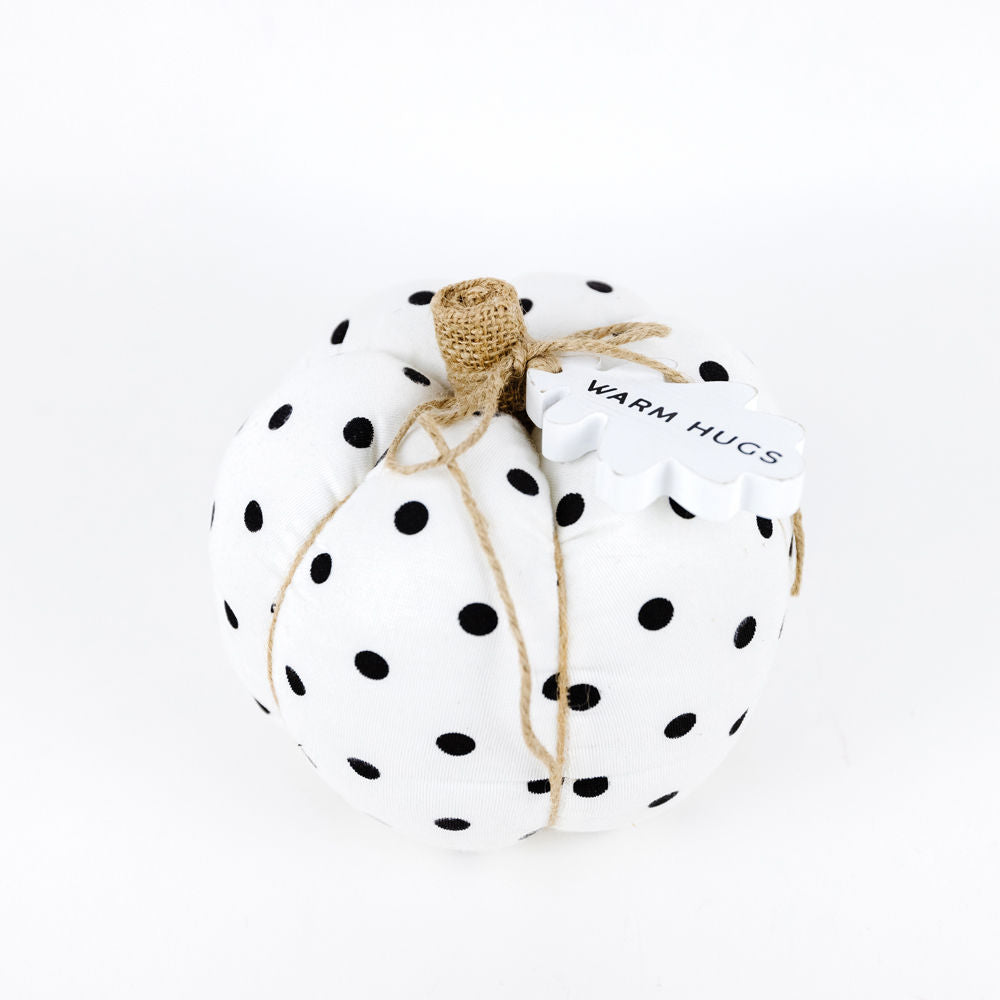 Puffy Pumpkin | White & Black Polka Dot