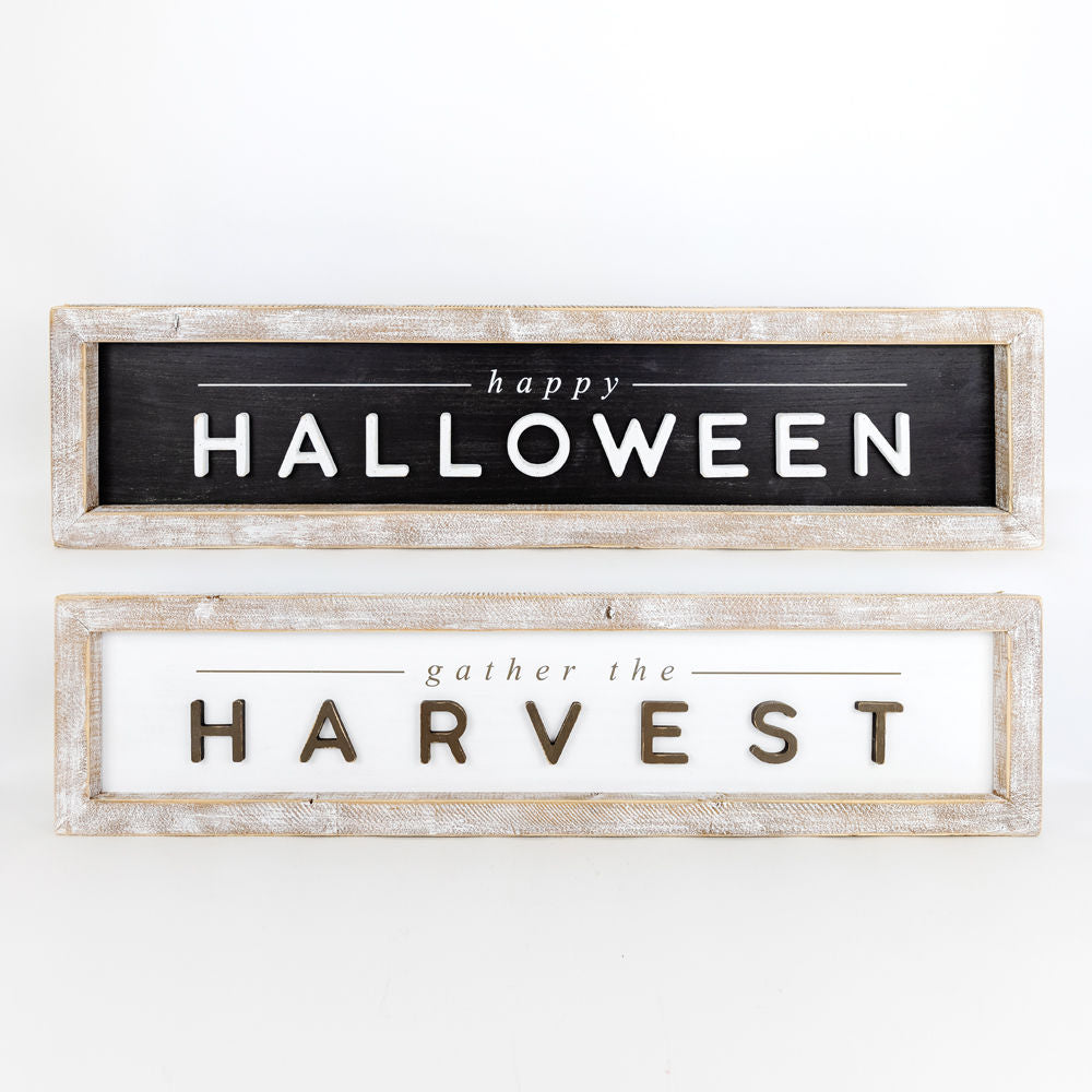 Wood Framed Sign | Reversible | Harvest/Halloween