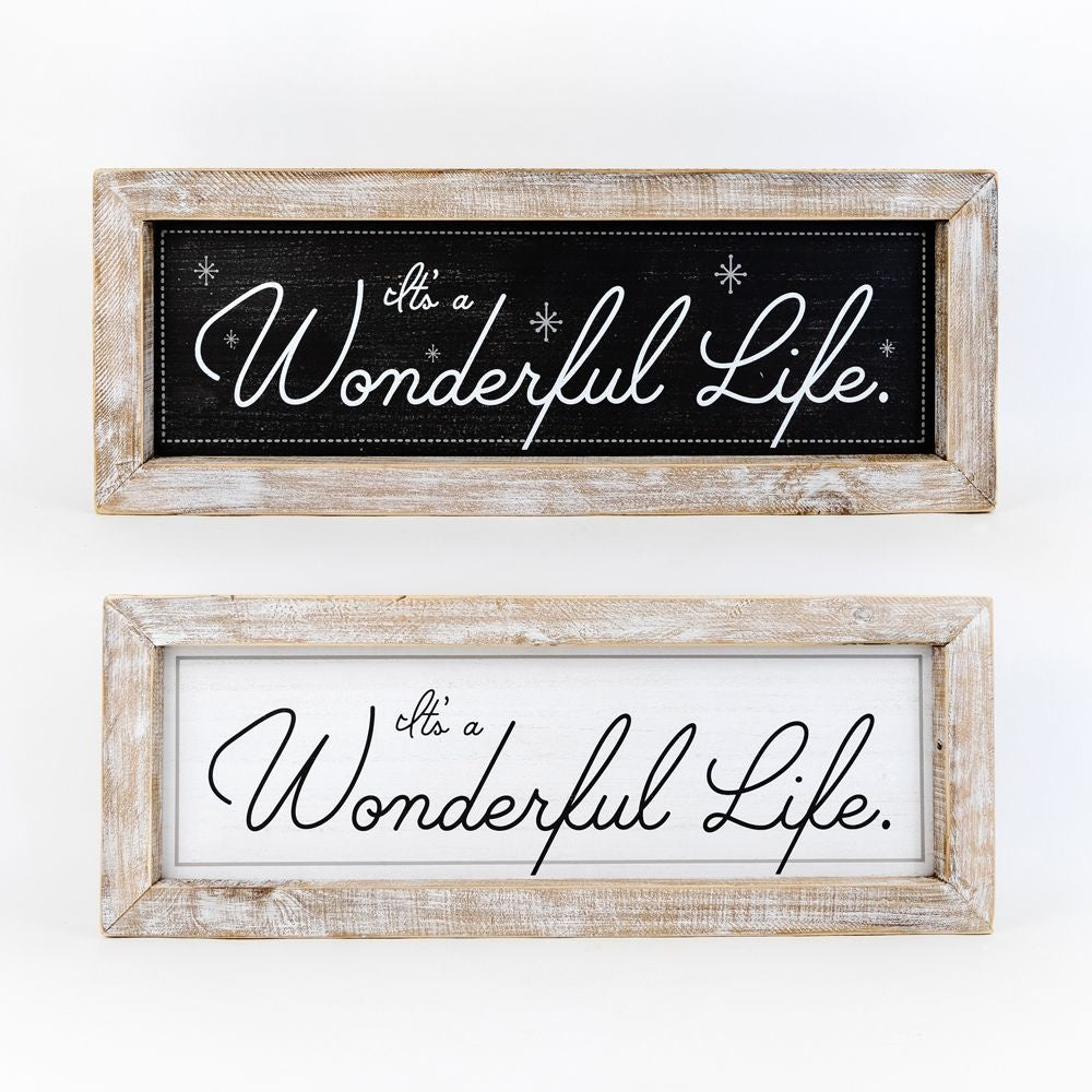 Wood Framed Sign | Reversible | It's a Wonderful Life