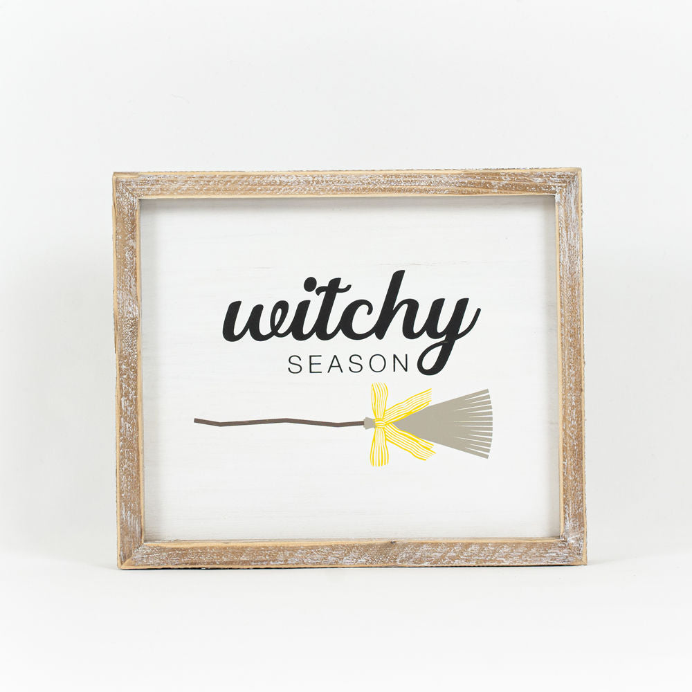 Wood Framed Sign | Reversible | Witchy/Pumpkin