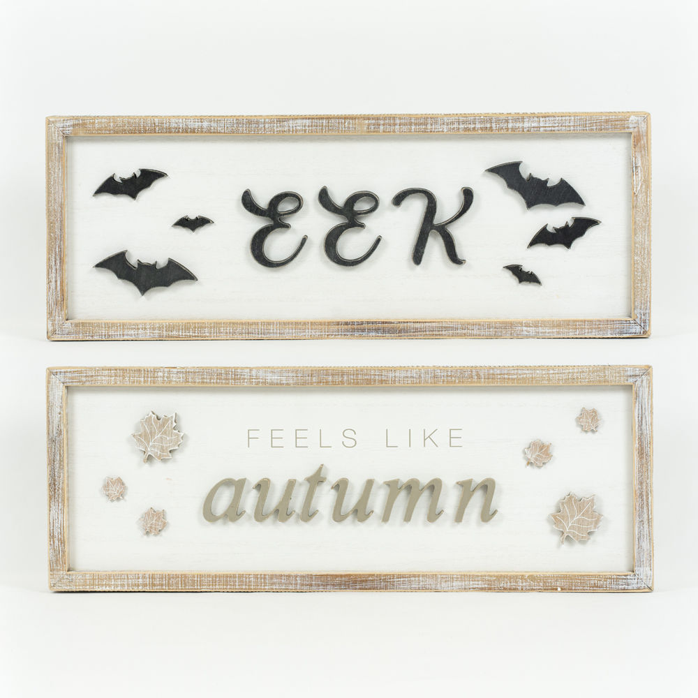 Wood Framed Sign | Reversible | EEK/Autumn