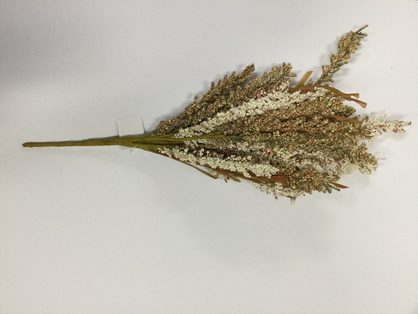 24" Cream and Brown Heather Bush
