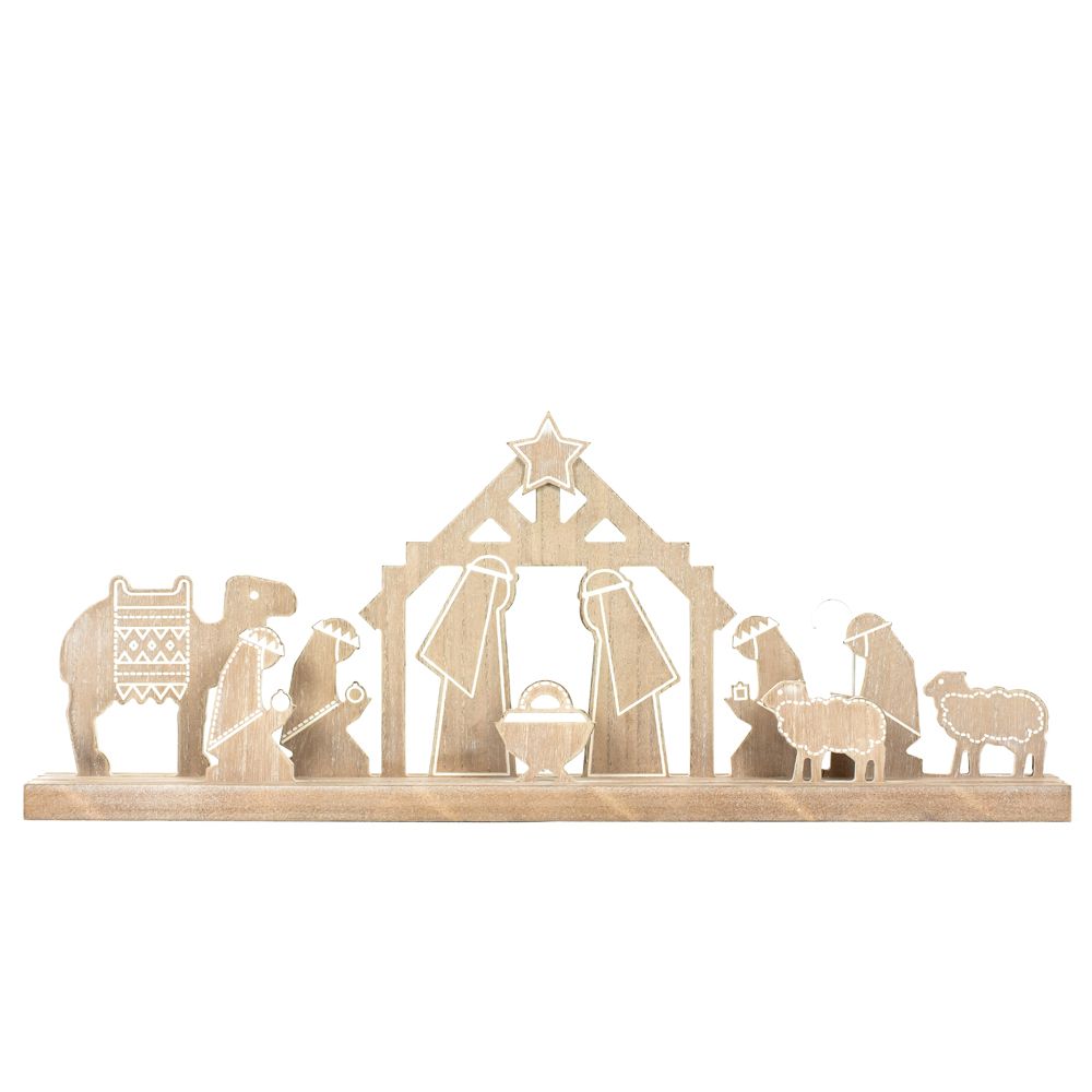 Nativity Wood Cutout on Base